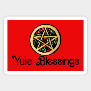 Yule Blessings Pentagram Magnet